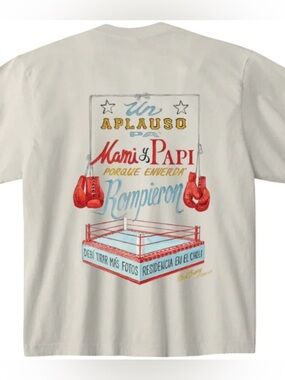 Bad Bunny DtmF T Shirt Super Bowl Boxing Ring Graphic Crew Fighter Gloves Sz XS